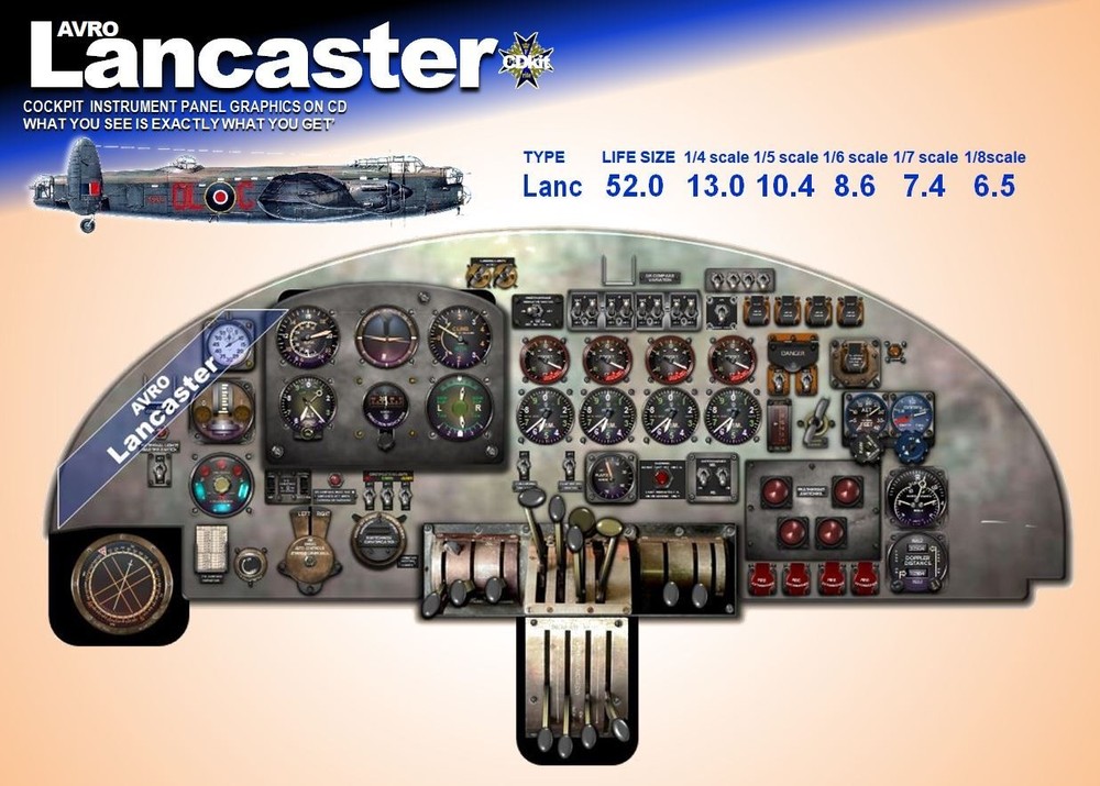 AVRO LANCASTER COCKPIT instrument panel CDkit