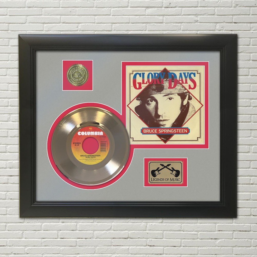 Bruce Springsteen Glory Days Framed 45 Picture Sleeve Record Display.