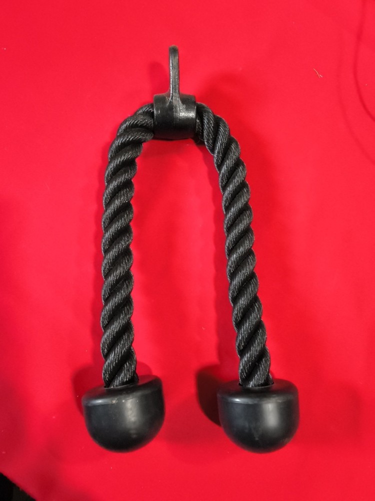 Tricep Rope Attachment Cable Machine Fitness Pulldown Triceps Black