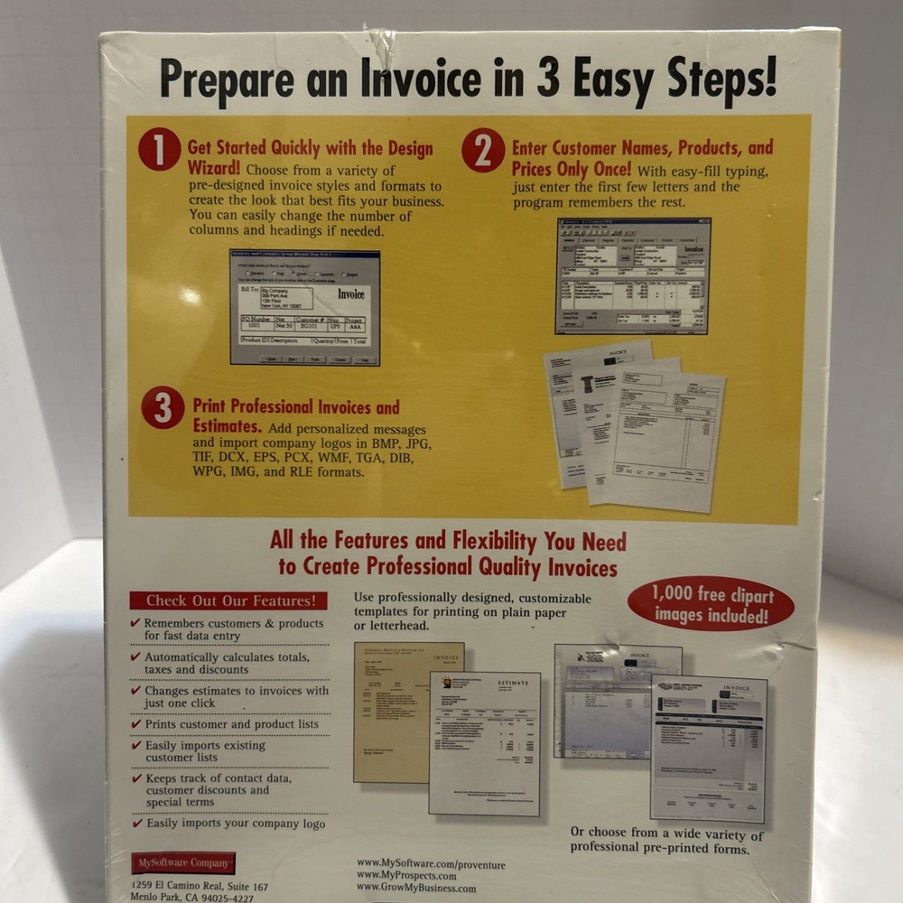 ProVenture Invoice An Estimate Software Windows 95 And 98 Cd-Rom