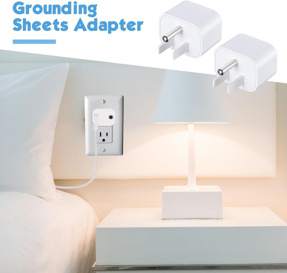 Universal Grounding Adapter - 2 Pcs Type B Plug Splitter, Minimalist White Style