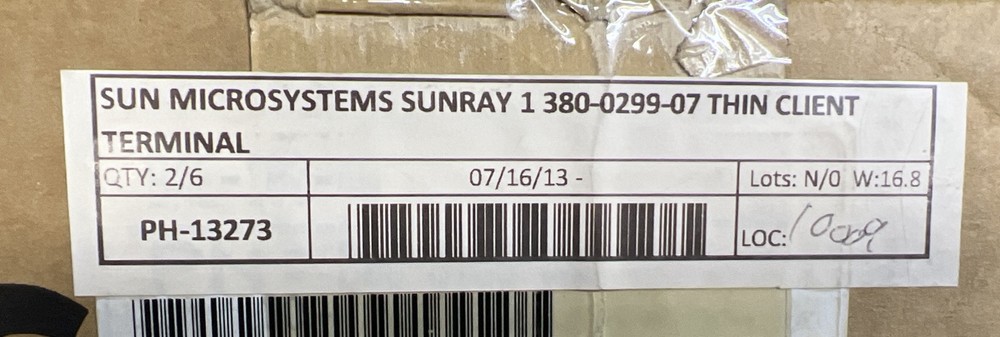 SUN MICROSYSTEMS NETWORK TERMINAL 380-0299-07