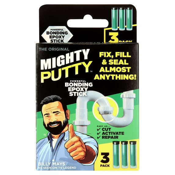 Mighty Putty Permanent Adhesive Powerful Bonding Epoxy Putty Sticks, 3  Pack