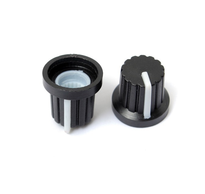 10Pcs 6mm Shaft Hole Dia Plastic Threaded Potentiometer Knobs Caps  C9