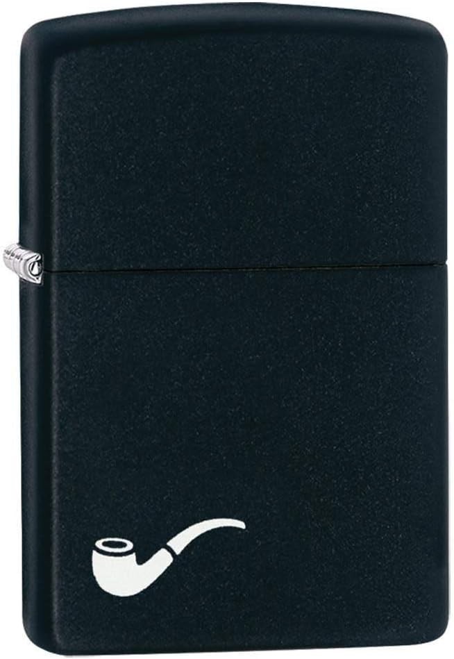 Black Matte Pocket Lighter for Pipe Smokers Windproof Design Brass Construction
