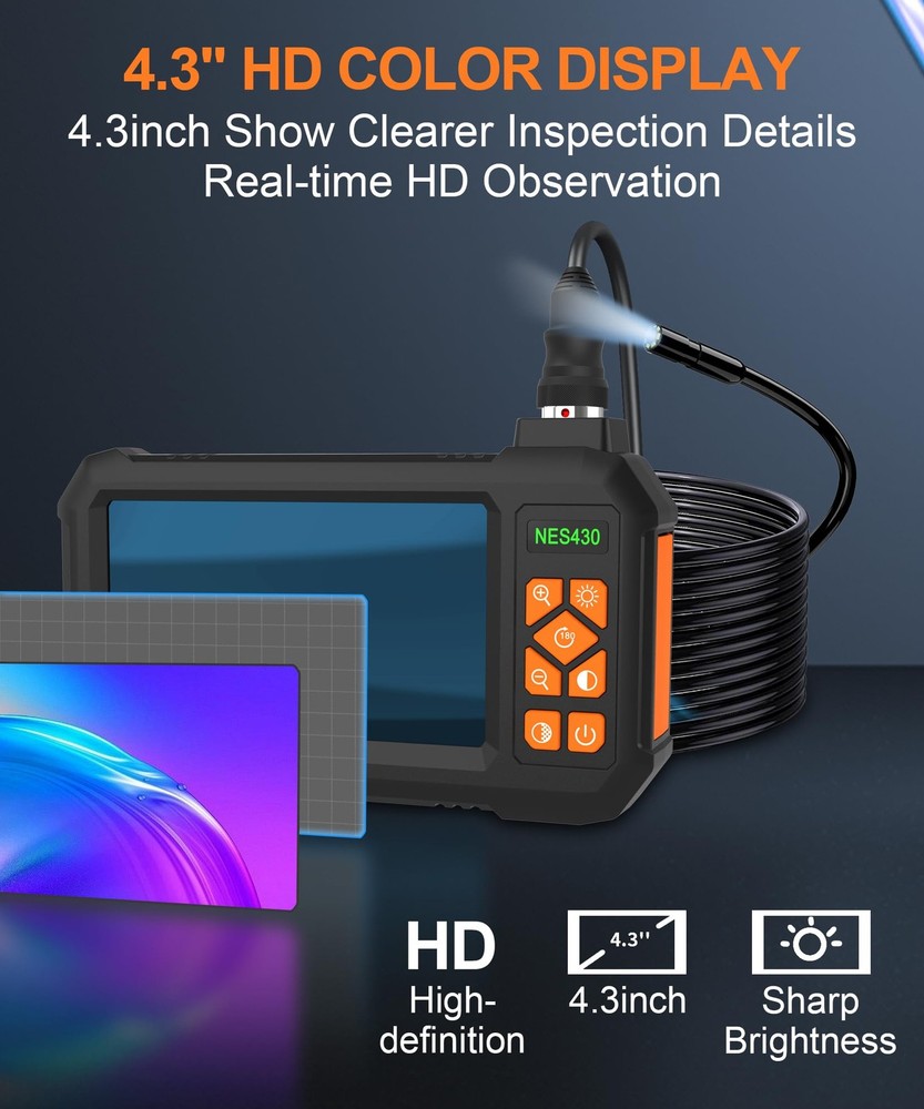 Industrial Endoscope Borescope Camera with Light, Borescope Inspection Camera...