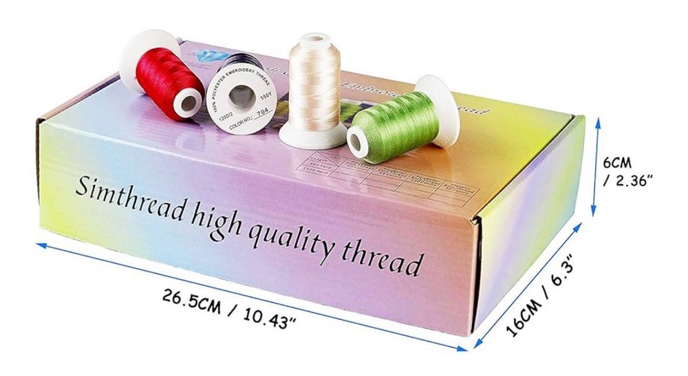 Simthread 40 Colors 40 Weight Polyester Embroidery Machine Thread Kit 55 Yards