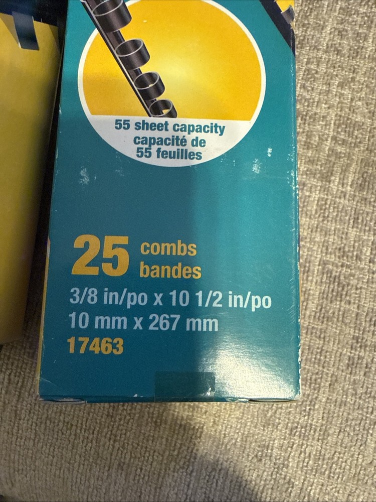 Staples Binding Combs Three Sizes For Use W All Plastic Comb Binding Machines