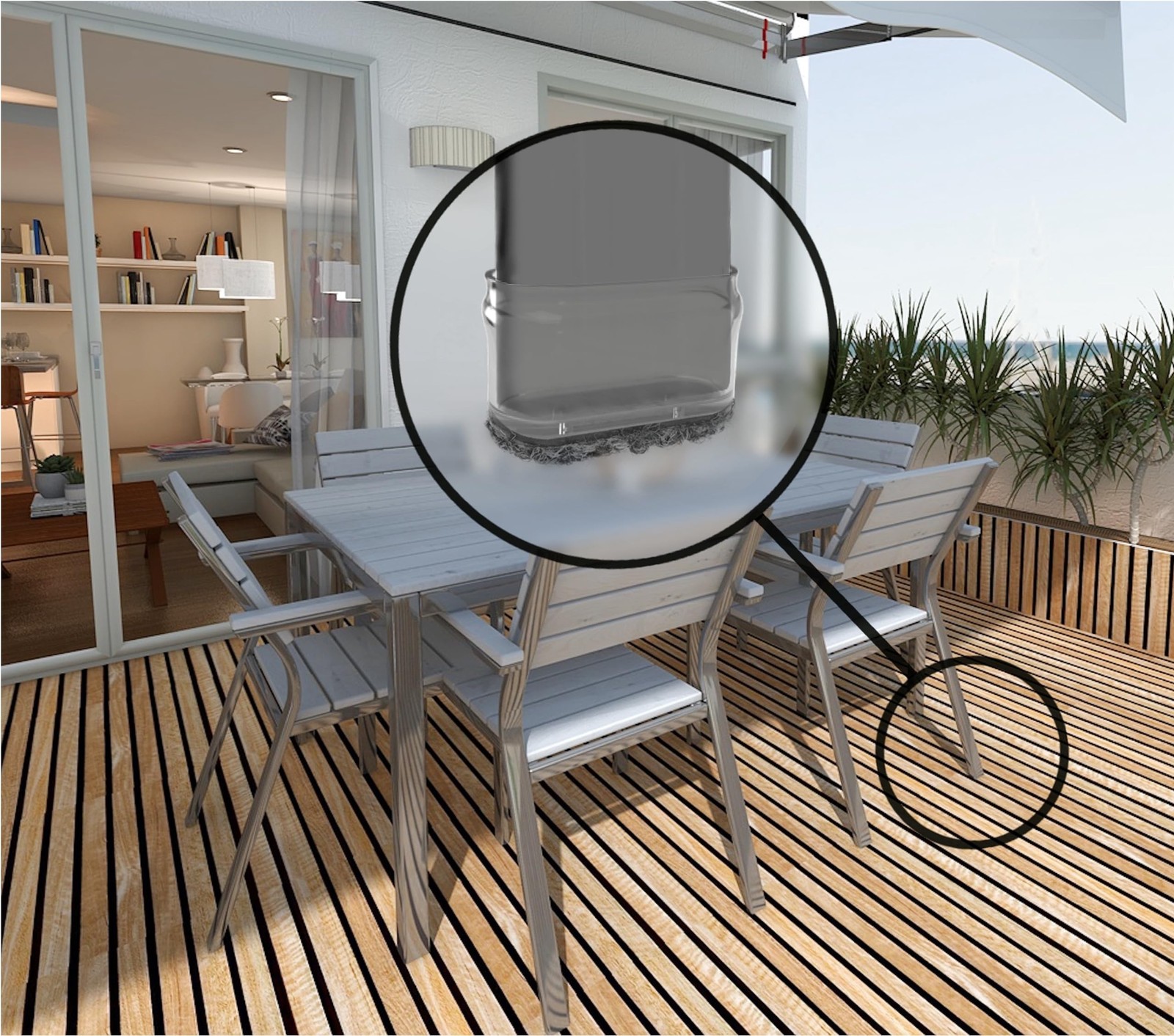 Slipstick GorillaOutdoor Berber Furniture Feet Pads with Clear Sleeve Sock (8...