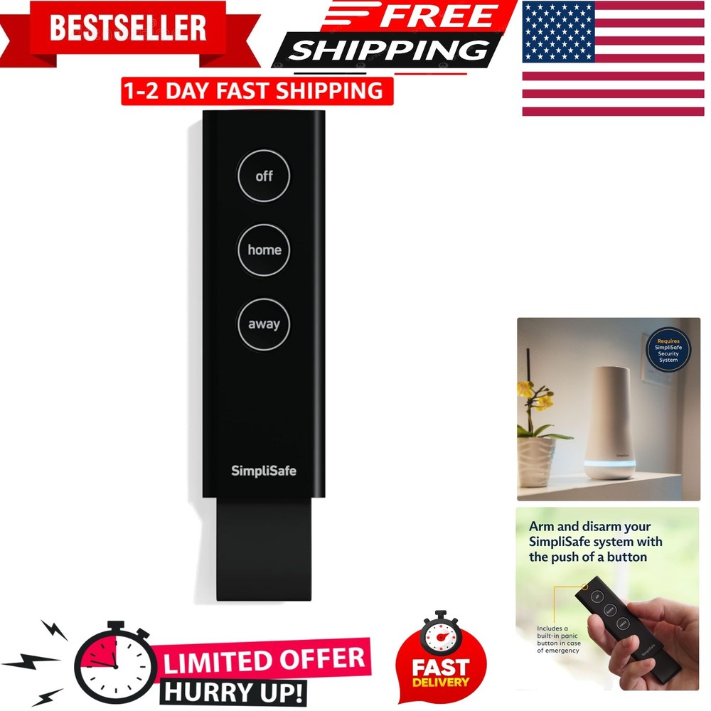 KeyFob Remote Security Control with Panic Button - Simplisafe Compatible
