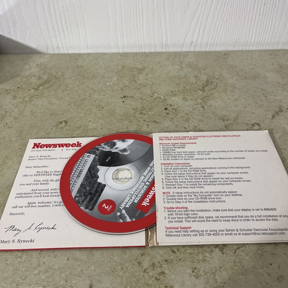 Simon & Schuster Electronic Encyclopedia Reference Library Cd Rom Newsweek XP 98