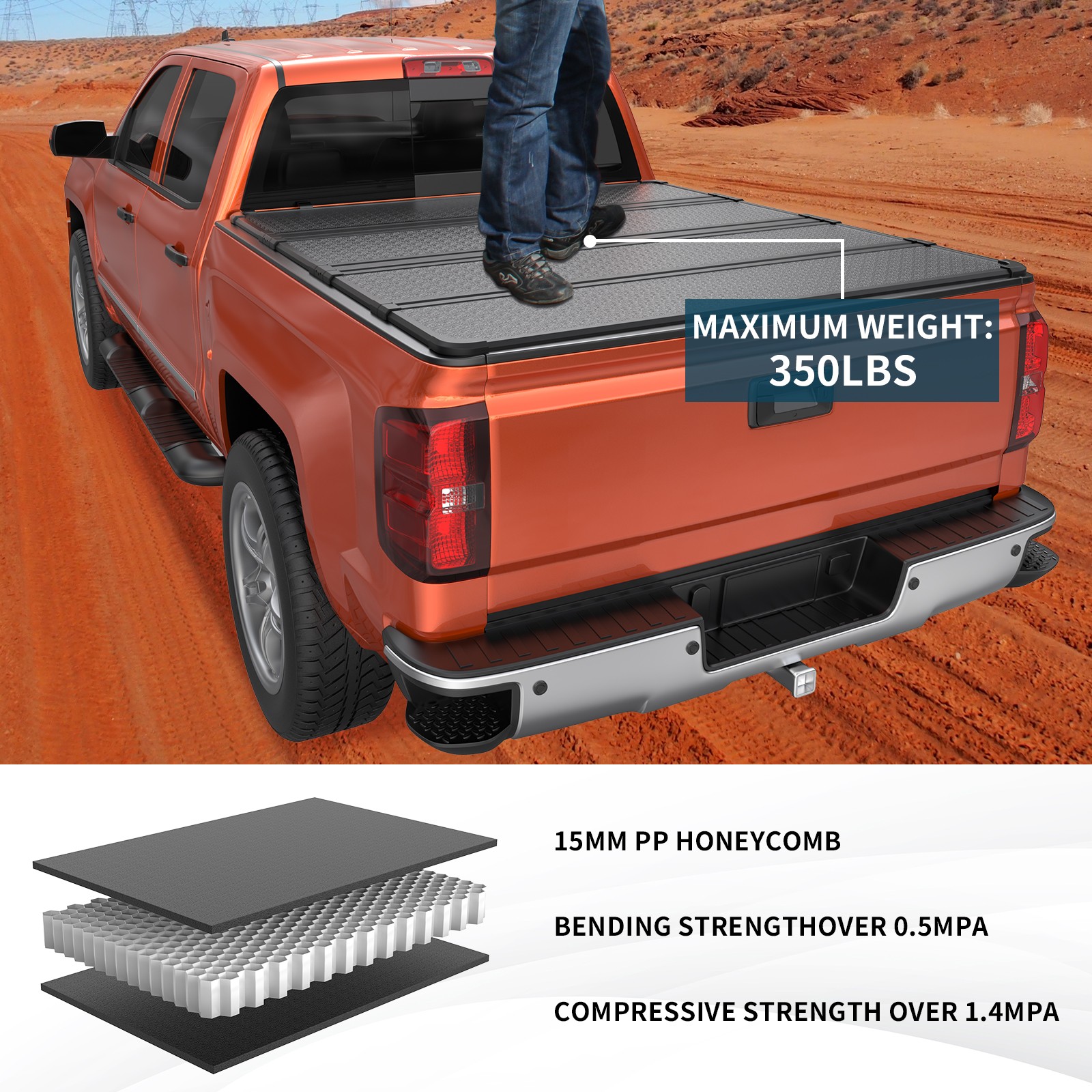 4-Fold 5.5FT Hard Truck Bed Tonneau Cover Fit 2009-2014 Ford F150 Waterproof