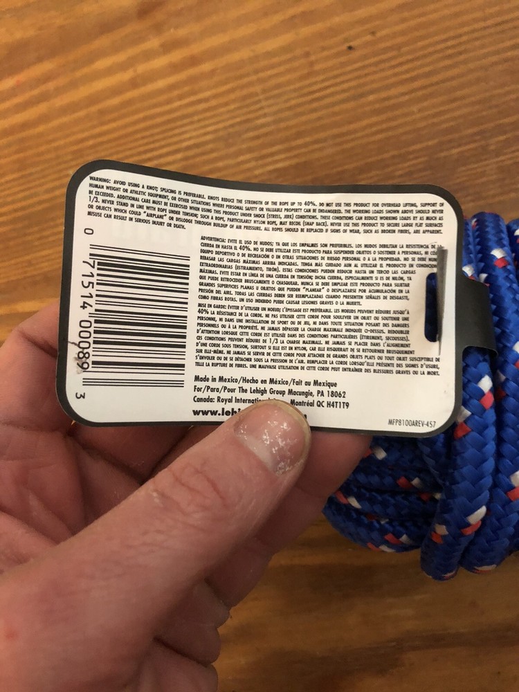Lehigh Diamond Braid Poly Rope 100ft x 3/8"