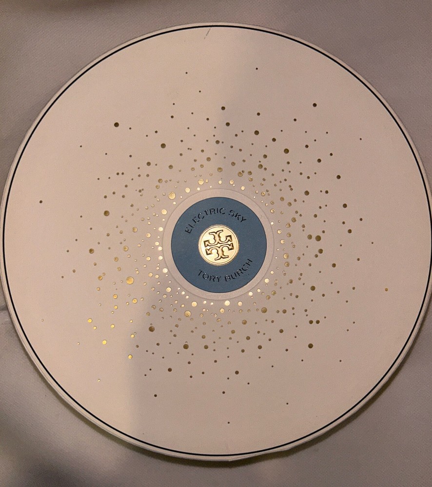 Empty Tory Burch Round Electric Sky Perfume Set Box