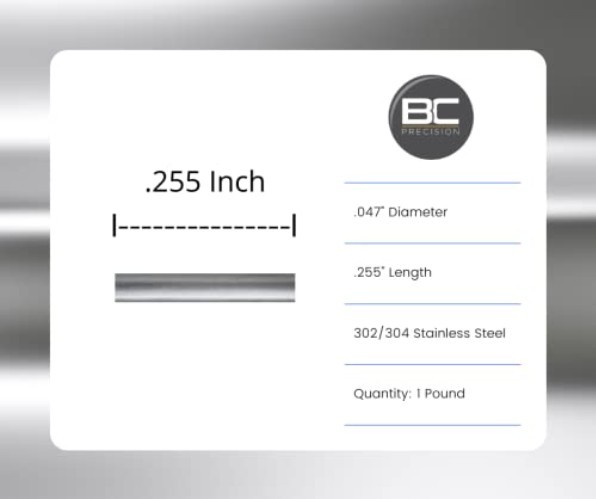 1 LB Stainless Steel Tumbling Media Pins - 0.047" Diameter, 0.255" Length