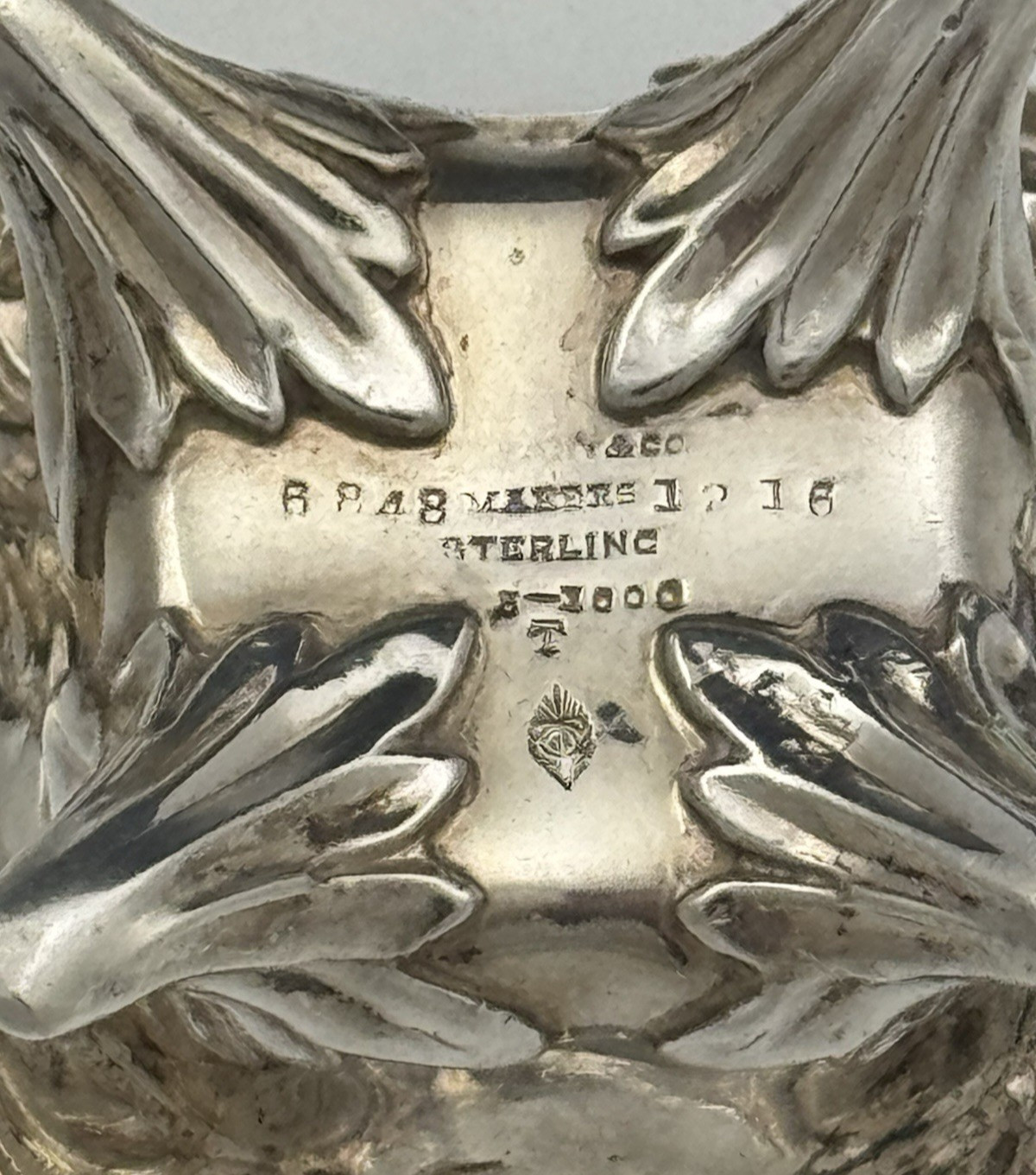 PARIS EXPOSITION Tiffany Chrysanthemum Sterling Silver OPEN SALT