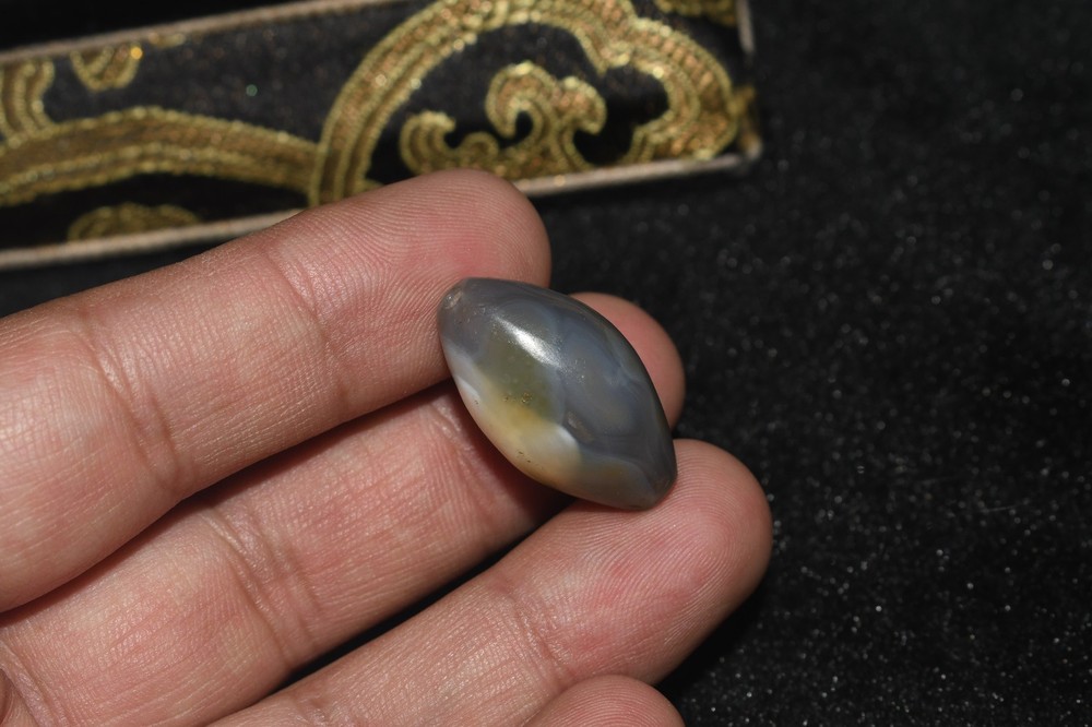 Authentic Ancient Central Asian Banded Agate Stone Bead over 2000 Years Old