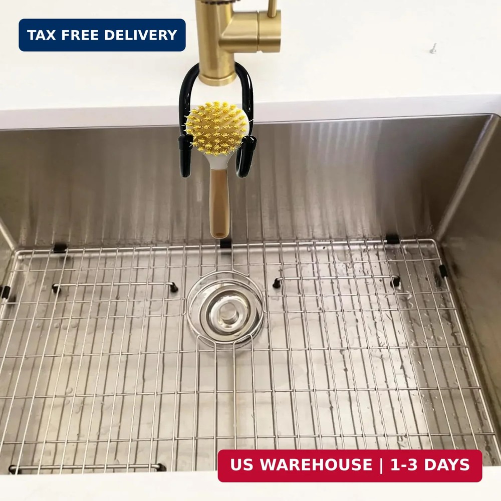 2 Pack Hanging Rustproof Sink Caddy & Sponge Holder, Adjustable Kitchen Dish wan