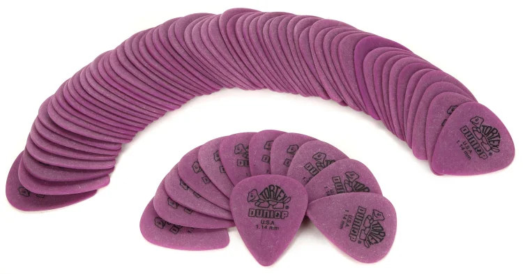 Dunlop 418R114 Tortex Standard Guitar Picks 1.14mm Purple 72-pack