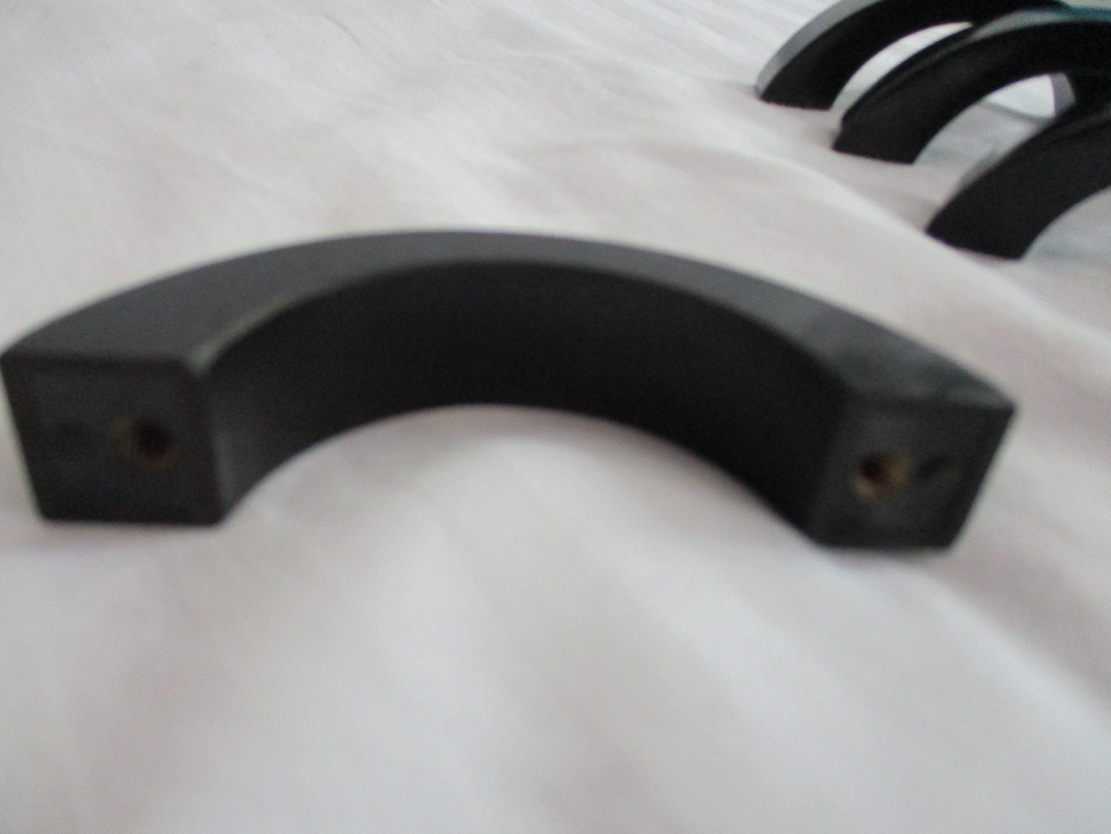 Vintage Set of 4 Black Bakelite Drawer Pulls Door Handles- 3" Long - No screws