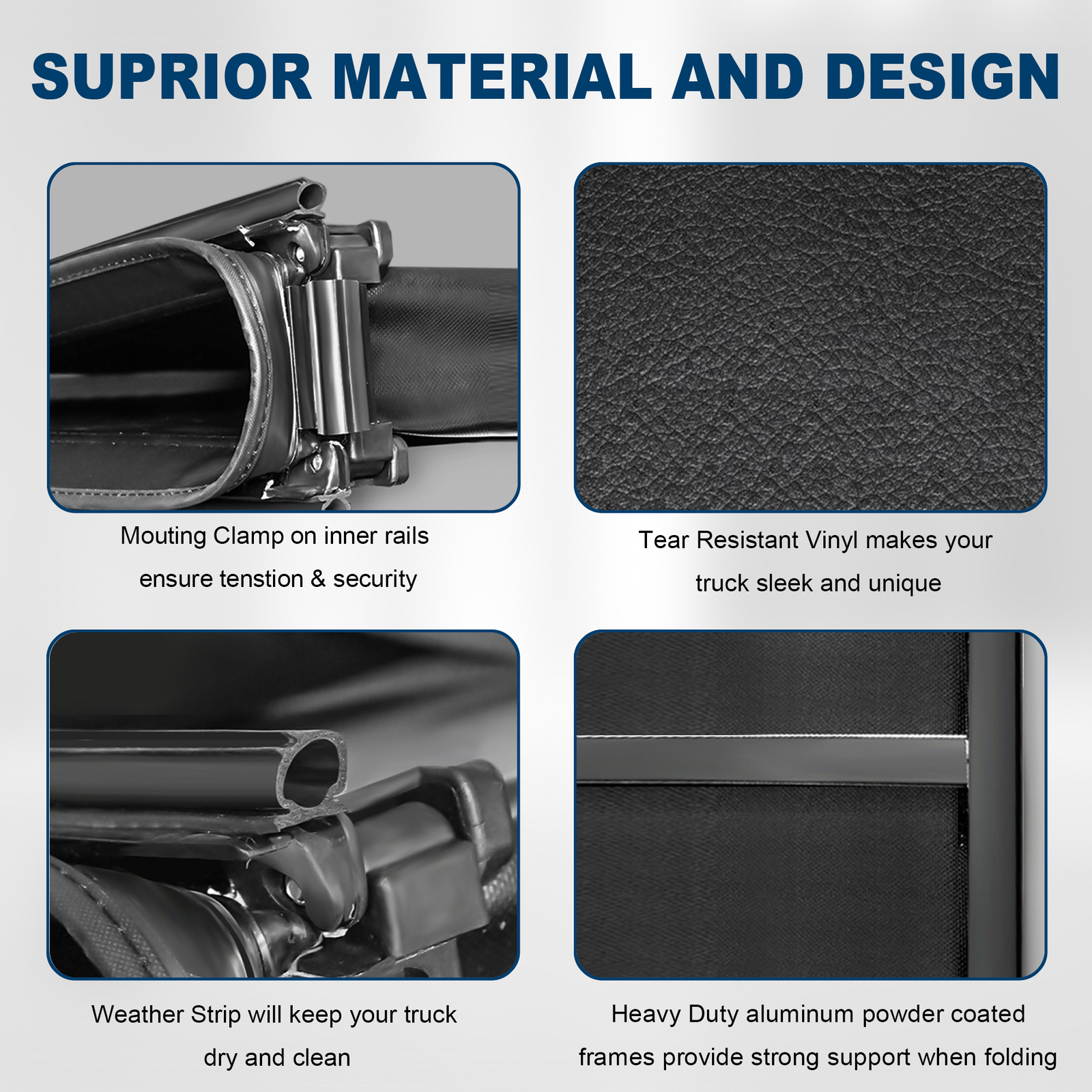 6.4FT/6.5FT 4 Fold Soft Bed Tonneau Cover For 02-23 Ram 1500 03-23 Ram 2500/3500