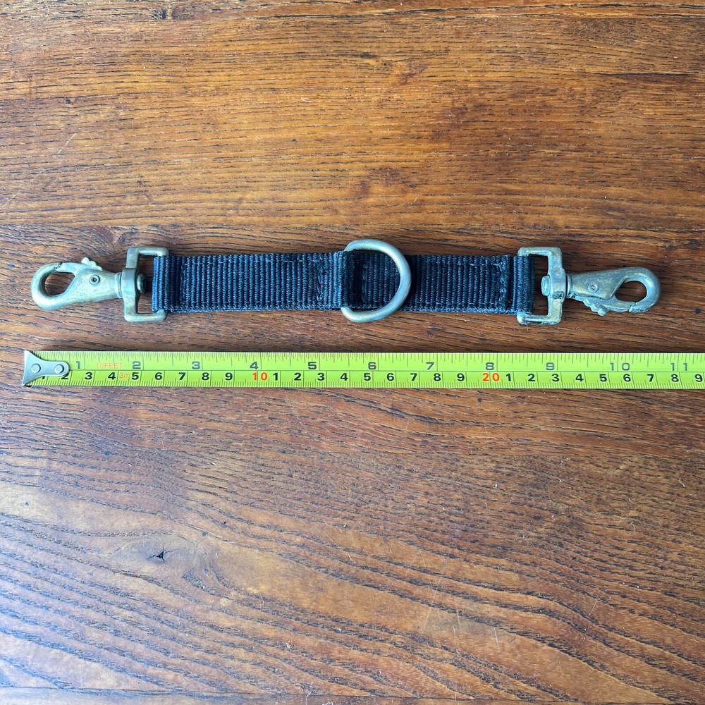 Nylon Lunging Strap Black with Fixed Ring