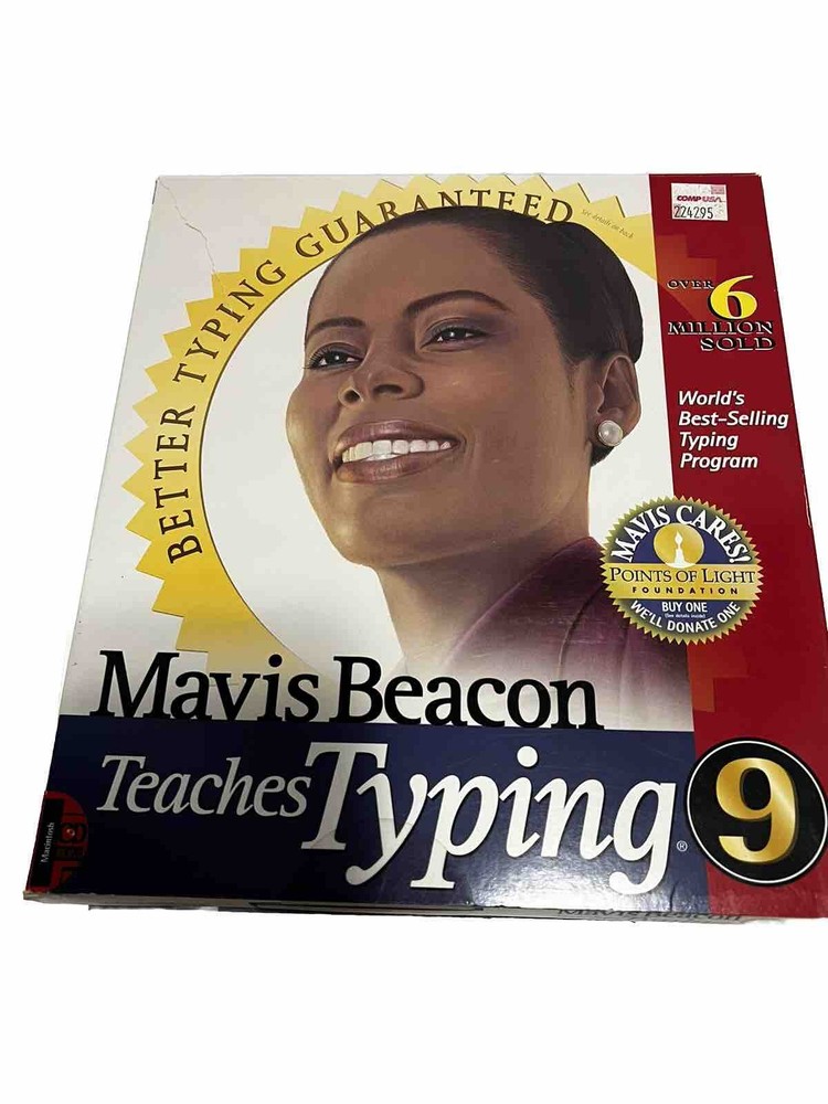 1998 Mavis Beacon Teaches Typing 9 Macintosh CD Mindscape CIB with User Guide