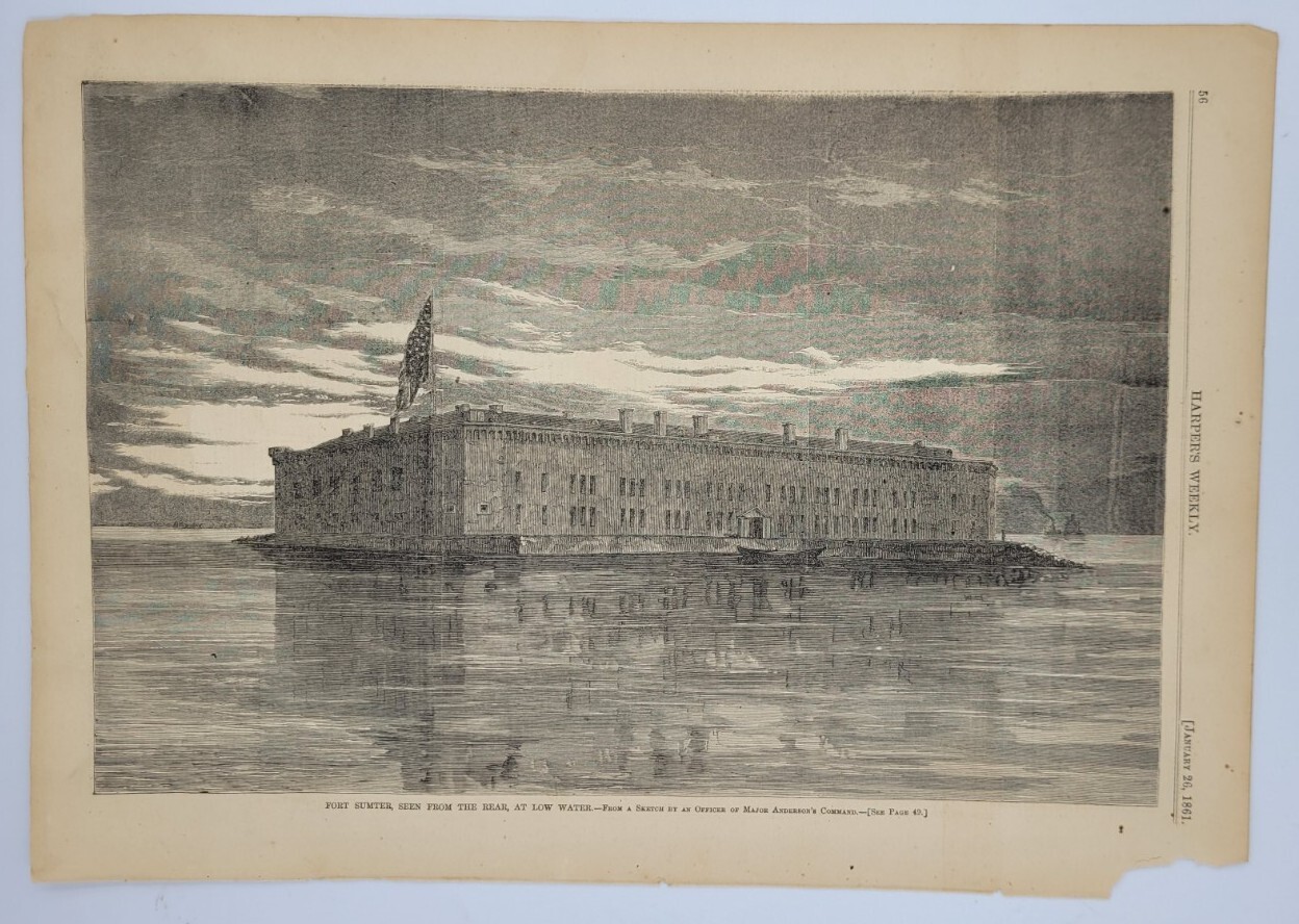 Fort Sumter  antebellum look  1861  vintage print