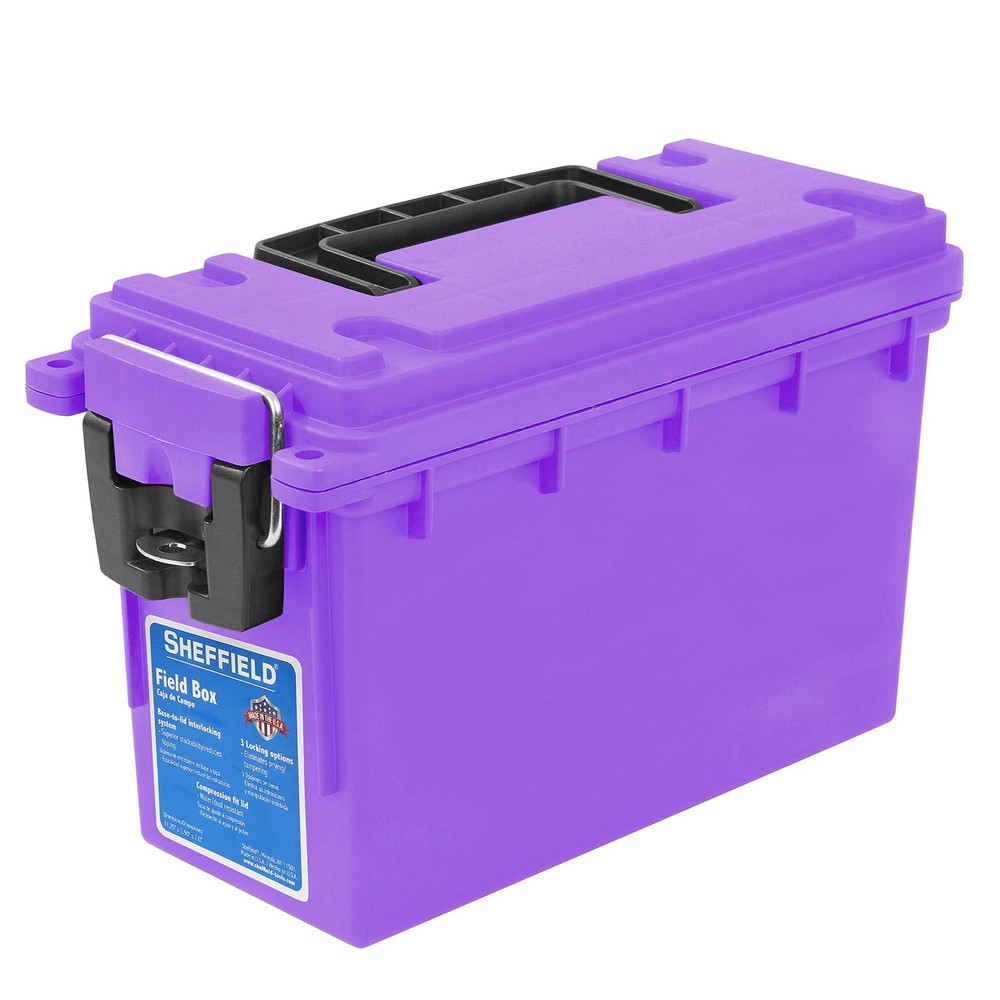 Sheffield 12632 Ammo Storage Box, Stackable .30 Cal Standard Single, Purple