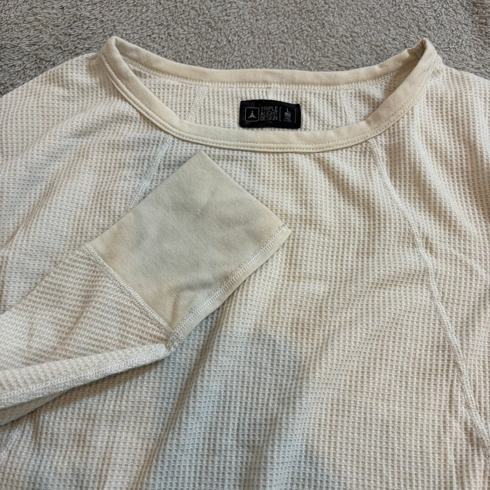 Triple Aught Design TAD Merino Wool Waffle Knit Thermal Shirt Mens L Made USA