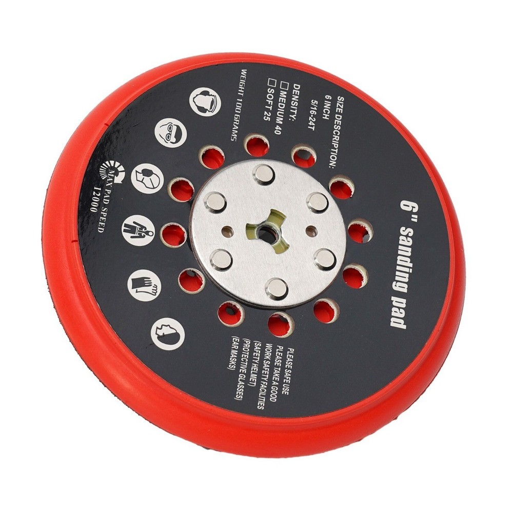 6 Inch Sanding Pad Medium-Hook And Loop Multi-Hole Back-Up For Bosch RSM6045