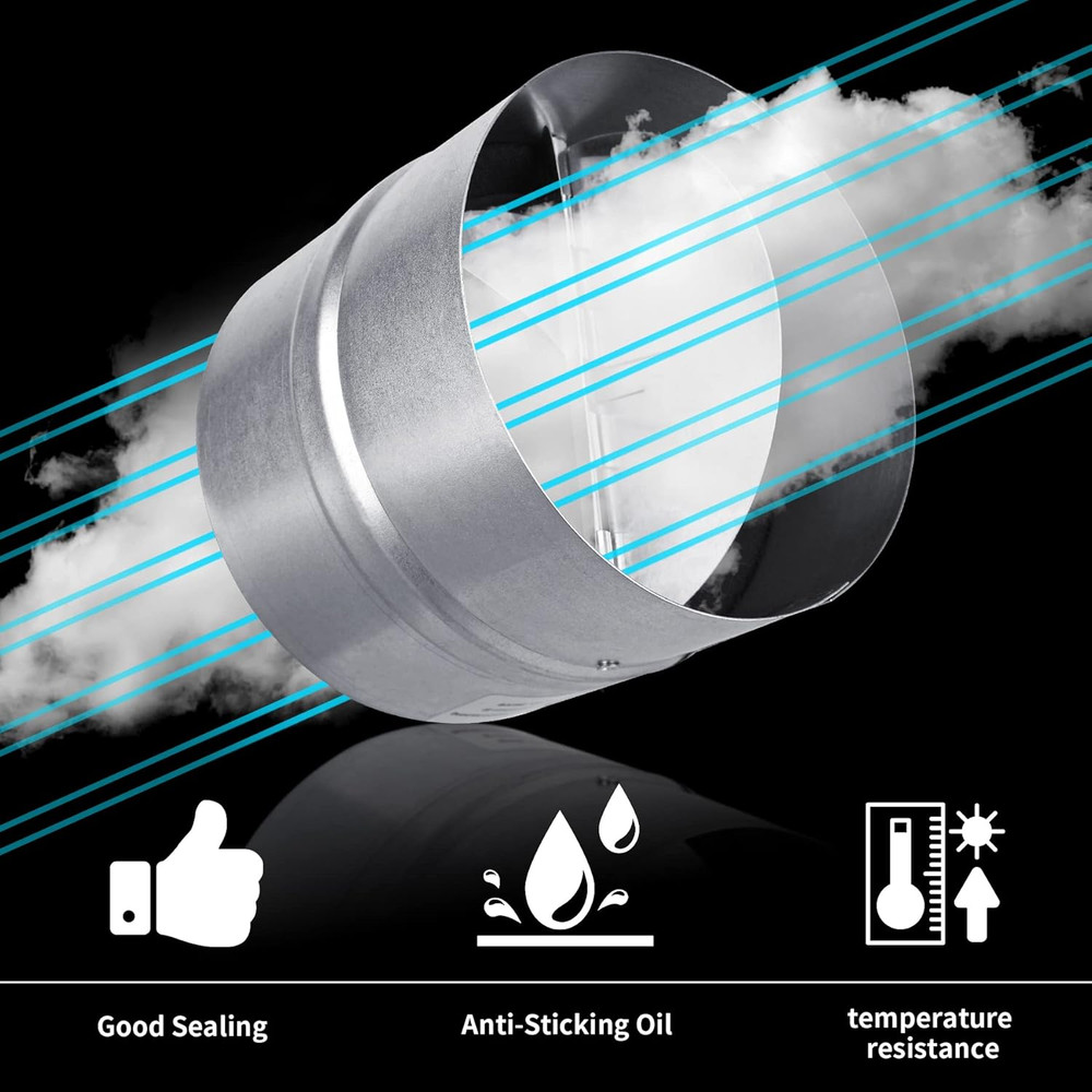 6 Inch Backdraft Damper Back Draft Vent Duct Shutter Blocker, Backflow Ducting I