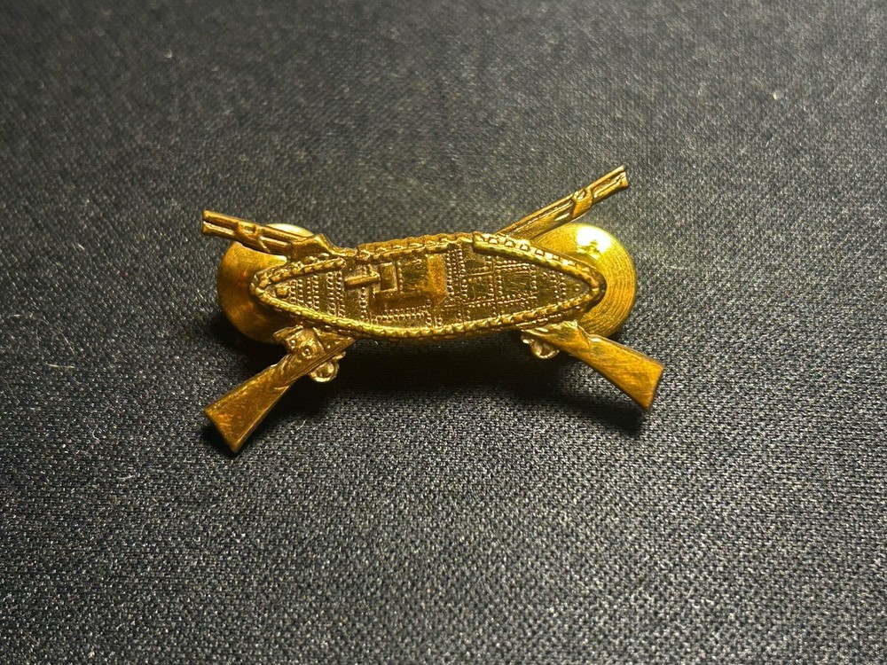 Pre-WW2 Tank Infantry Officer Pin Snowflake Back