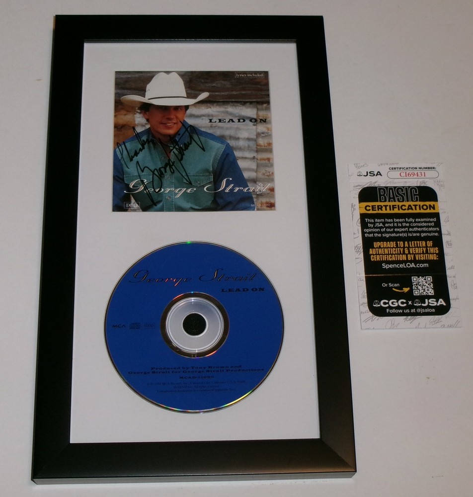 FRAMED MATTED SIGNED George Strait Lead On CD JSA CERT