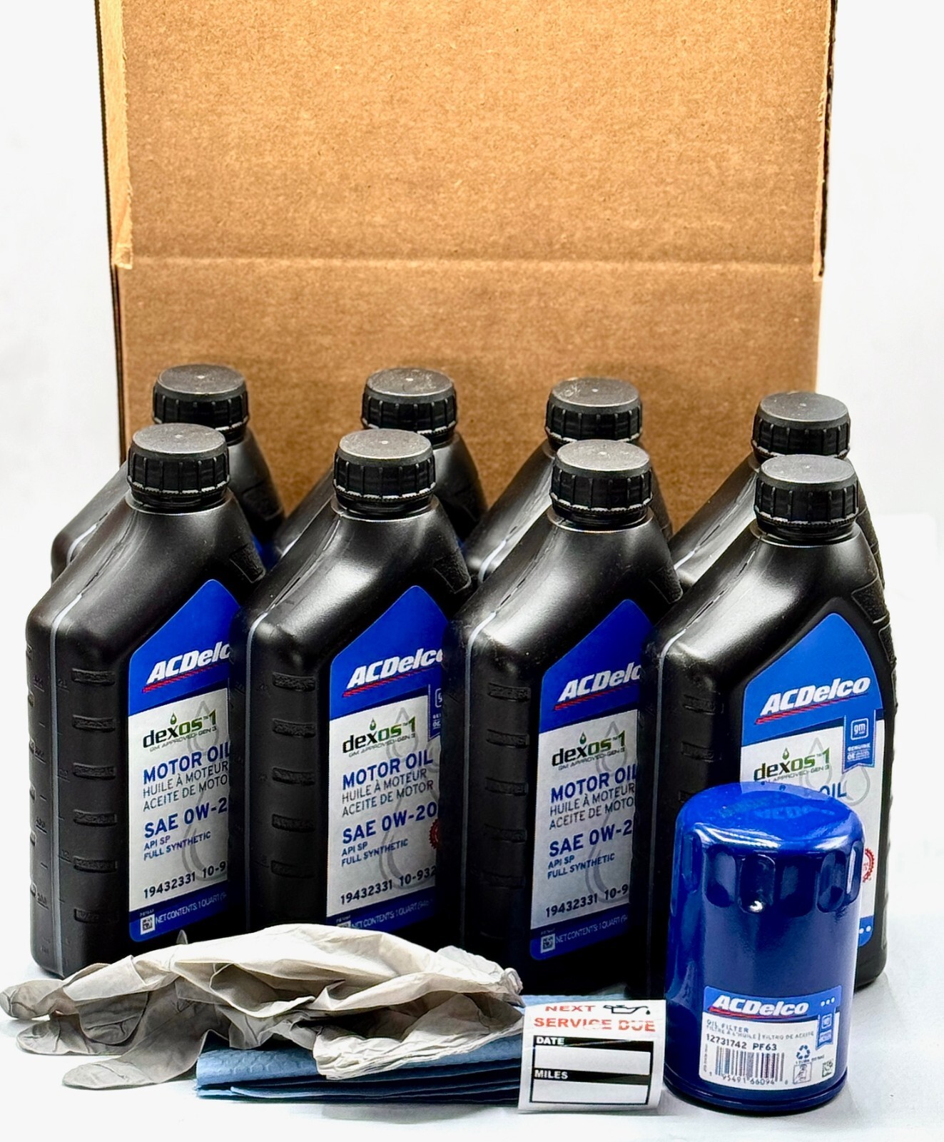Oil Change Kit 14-25 Silverado 1500 5.3L V8  Acdelco Dexos1 0W-20 8qt / PF63
