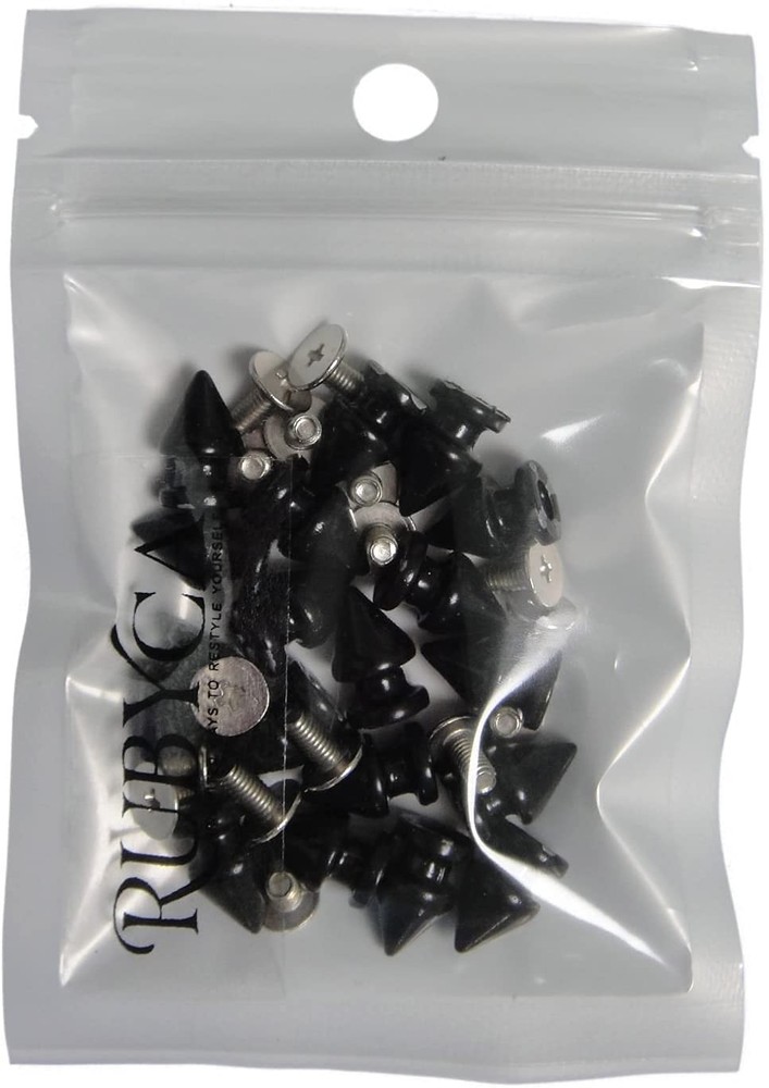 RUBYCA 12MM 50 Sets Metal Tree Spikes and Studs Metallic 50 PCS, Black