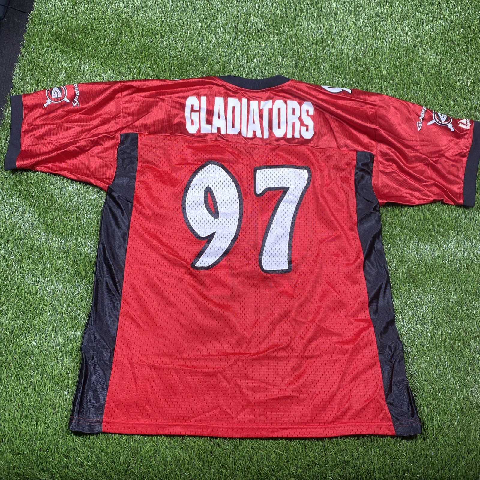 Las Vegas Gladiators Arena Football Jersey Mens Large Red #97 Majestic
