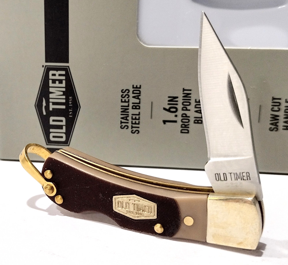Schrade Old Timer Mini Drop Point Blade Lockback Folding Pocket Knife New 1OT