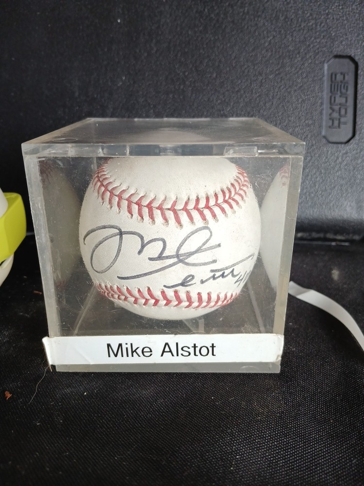 Autographed Baseball – Mike Alstott – With Display Case