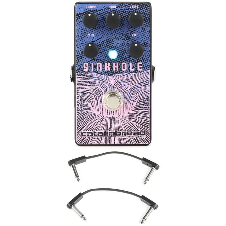 Catalinbread Sinkhole Ethereal Reverb Pedal with EBS Patch Cables