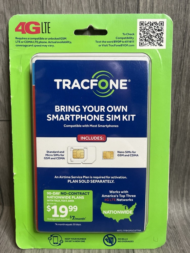 TracFone Bring Your Own Phone SIM Activation Kit – Retail Packaging