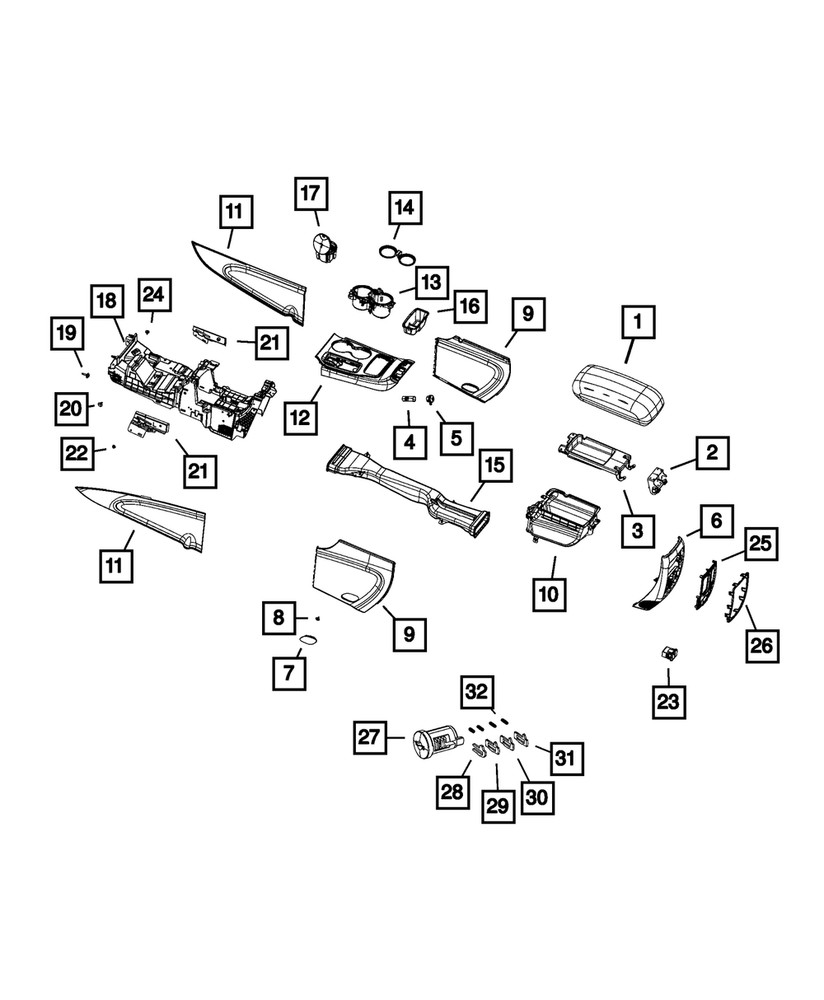 Genuine Mopar Gear Shift Indicator Bezel 5VK201CCAG