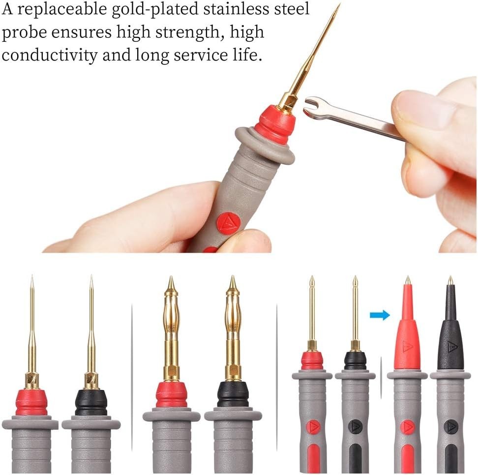 Professional Multimeter Leads Set with Replaceable Probes and Accessories