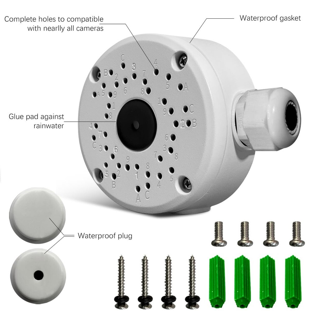 OOSSXX Why 8.0 Mega (4K) 25/30 FPS Network Camera Junction Box- 2 Pack