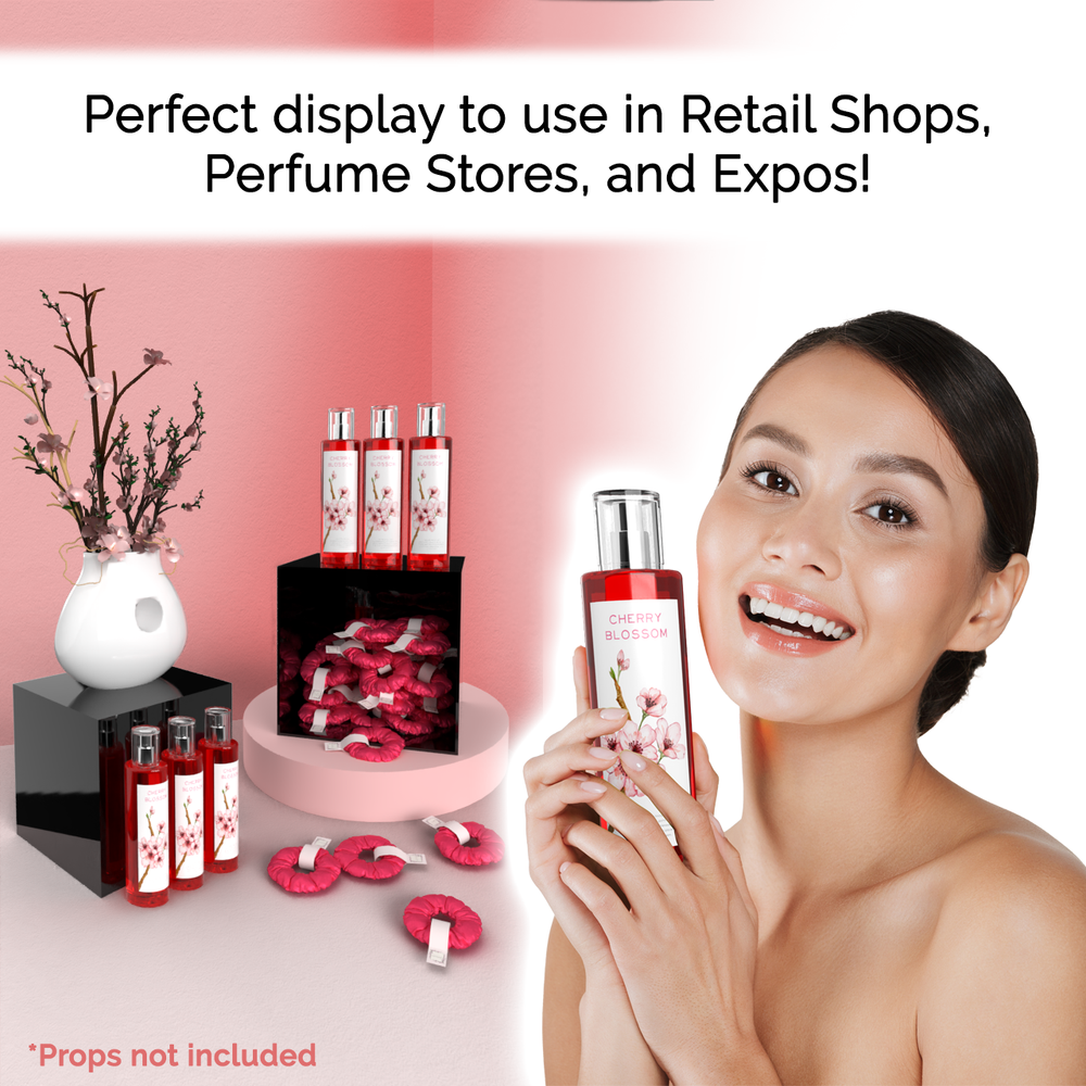 8" Black Acrylic Display Riser Box with One Open Side