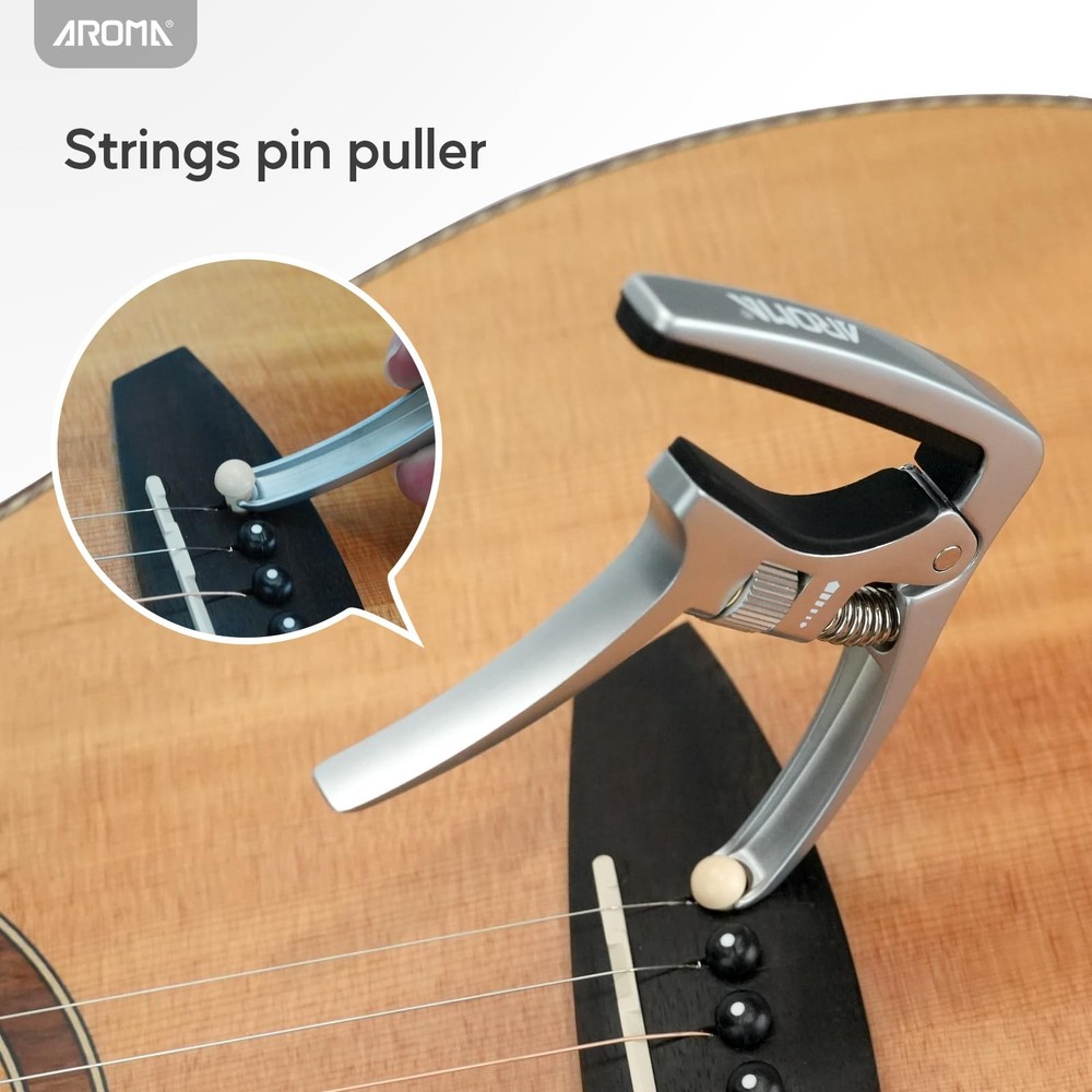 Professional Guitar Capo Adjustable Trigger Tension for 6 Strings Acoustic an...