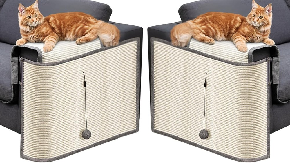 2 Pack Cat Couch Protector Sisal Scratcher w/ Balls Sofa Protector