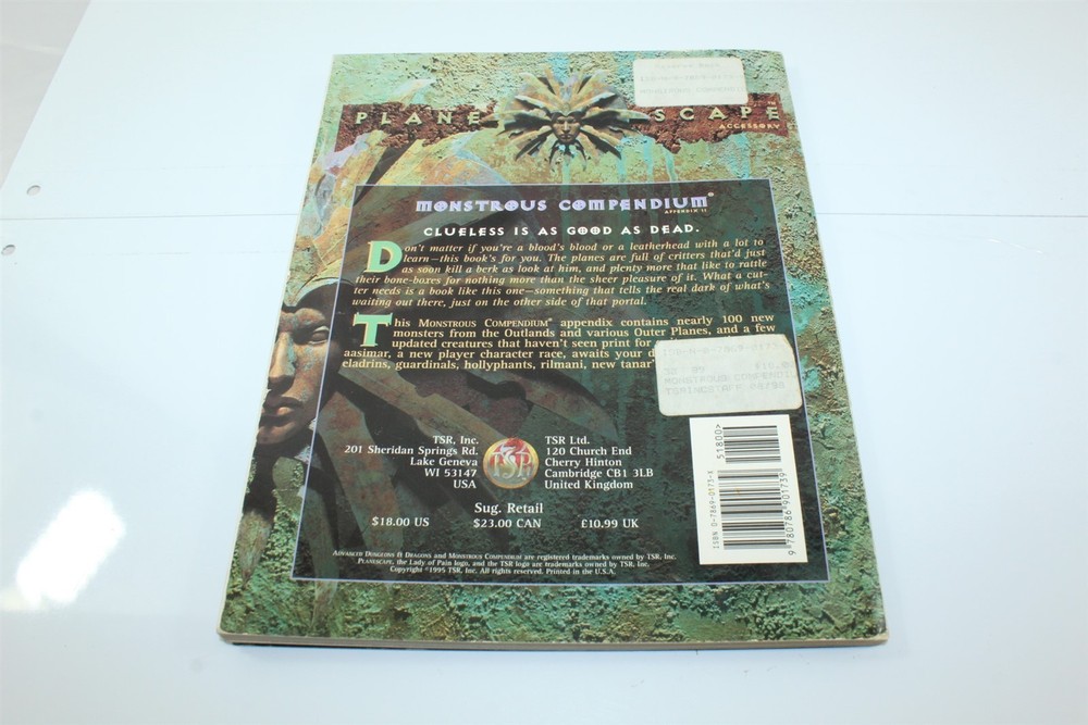 Vintage 1995 Advanced Dungeons & Dragons Monstrous Compendium Appendix II