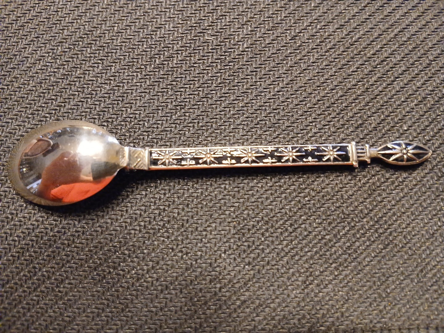 Set of 6 Sterling Silver (925S) Enamel Demitasse Spoons - Nice!