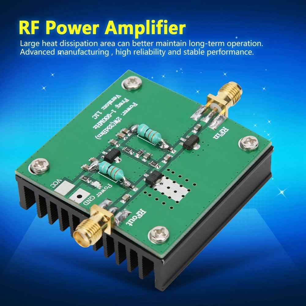 12VDC 2W RF Power Amplifier Wideband Amplification Module 1-930MHz Frequency